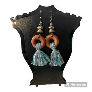 Turquoise and Brown Earrings (2/$12)